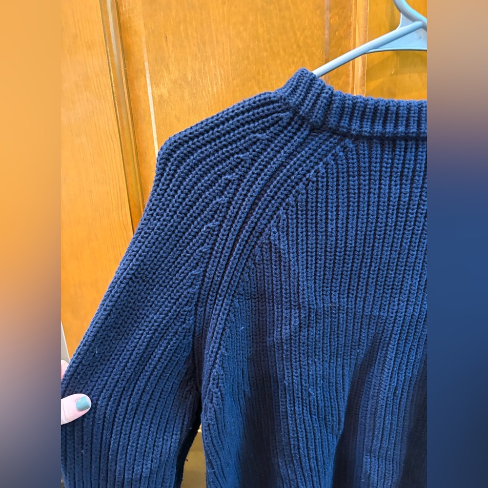 Quince Women’s 100% Organic Cotton Fisherman Crew Sweater Navy Size Large - Picture 14 of 16